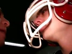 Amateur college twinks play naked football
