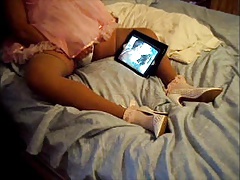 Dolled up enjoying sissy bobby