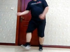 Dancing fat dad