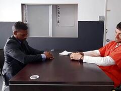 Inked IR prisoner barebacks his black lawyer during visit