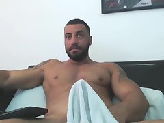 Arab manbeast edges his big cock