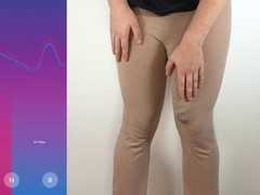 Massive cock delivers hands-free cumshot in trousers