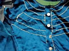 Cum on satin silky blue suit salwar of nurse  (75)