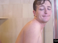 Michael Catapults Troy's Taut Booty While He Freshens Up In The Bathroom