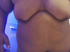 Black chub showing his body and masturbating