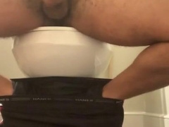 Soldier tugging off on wc