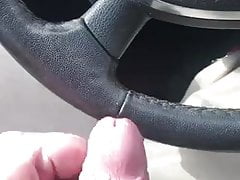 Stroking my Cock and Shooting my Cum While I drive