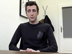 Pretty boy moaning loudly during a casting session