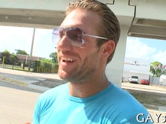 Watch this hot babe take it in the ass and gulp it down