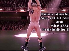 Bodybuilder Guys Clothes Disappear Wear Sock Garters Stage
