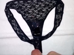 Huge load of cum on my sister's dirty panties (18 spurts) 6