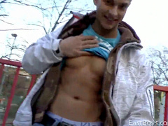 Homo, american, shower bath