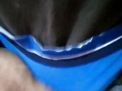 Big cock Handjob in bathroom and discharge cum