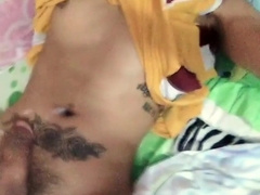 Alex Dy, Filipino Tattooed Fellow, Stroking Off Inwards His Bedroom