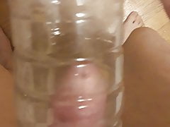 I'm horny so I Jack off and in a drink bottle