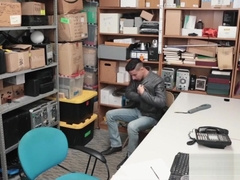 Security guard caught the perp stealing a donation jar