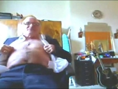 Suited Grandpa Cum On His Pants 3