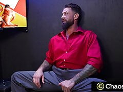ChaosMen - Tatted Stud Sucks BBC Through Gloryhole