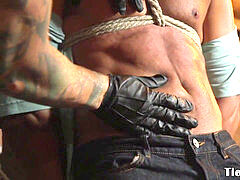 Bound bondage & discipline marionette roughly cropped by dom