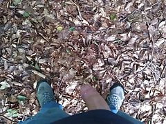Me pissing and cumming in the Woods