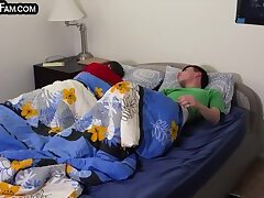 Stepbrother stud barebacks bottom twink in the bedroom