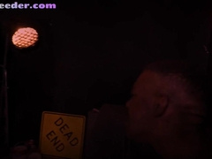 Tatted guy asslicks and humid plumbs Ebony till shooting jizz