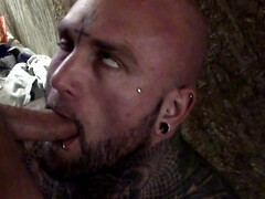 Dude with satanic tattoos gets fucked like a turbo slut