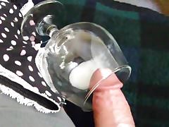 Shooting a load into a glass