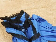 Gorgeous Blue Victorian Blouse Gets Bukkake 01