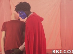 White youngster practices supremacy with monstrous black weenie