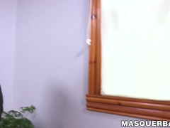 Seductive stud Carl works out his muscles before his erect dick