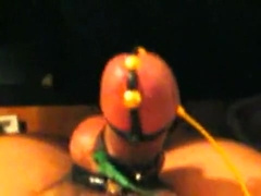 e-stim with corona cockhead electrode & yummy cum