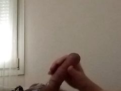 Hot guy wanks big cock before bed  #13