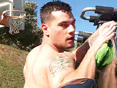 Car wash turns into steamy foursome gay sex orgy