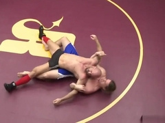 Dominated wrestling stud gets spanked