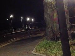 Pissing at the tram station
