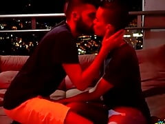 Hot friend sucking my big uncut cock until I fill his mouth with cum
