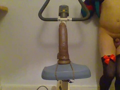 Sissy Rides Dildo on a Bike