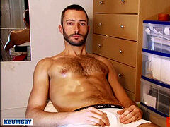 full flick: Thomas serviced his yam-sized cock by us!