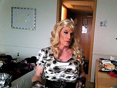 Daniella in satin and the bootie ass-plug