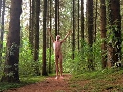 Very Wild Skinny Femboy His Very Thin Body Inside A Beautiful Forest Nature And Has Fun
