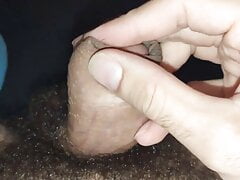Touching amateur average dick on the bed
