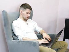Nick is enjoying bouncing up & down on Dmitry's cock