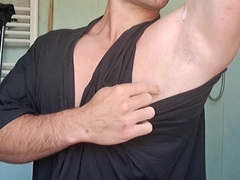 Underarm slobber gayboy onanism