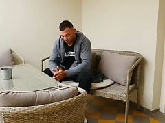 Curtis straddles Cris & sits down on his thick, uncut cock