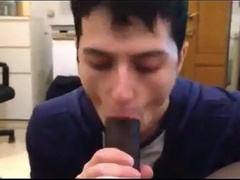 White Mexican Young Boy Sucking Black Cock Eating Cums 4