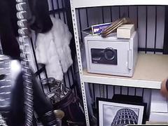 Blonde jock goes to the back of the shop to service a dungeon master