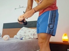 Fitness, squirt latino, solo fleshlight