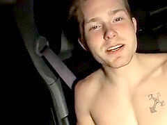 hetero friends get in the car to masturbate off together