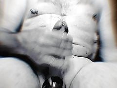 Bathroom fun b&w slow motion